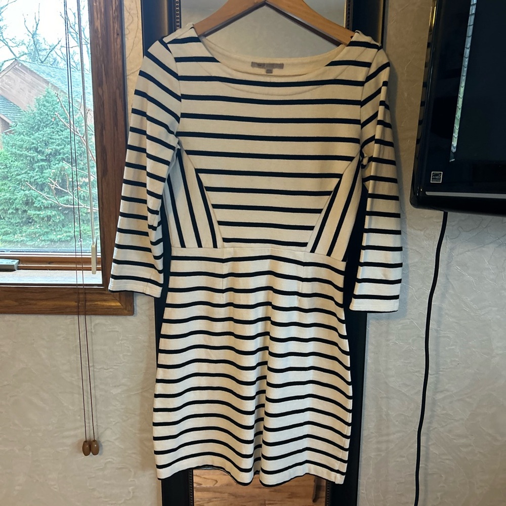 Heavy Knit Cream and Black Dress from Gap